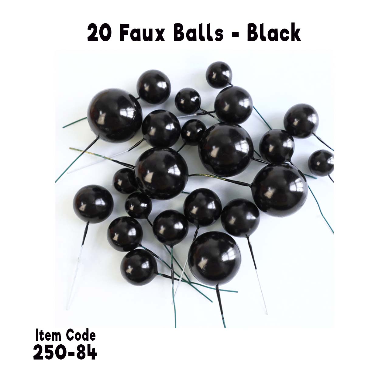 20 Faux Ball - Black